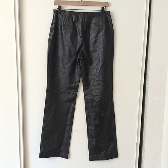 Vintage Apt. 9 Womens 4 Black Leather Pants Contemporary City Classic Bikercore - Picture 5 of 8